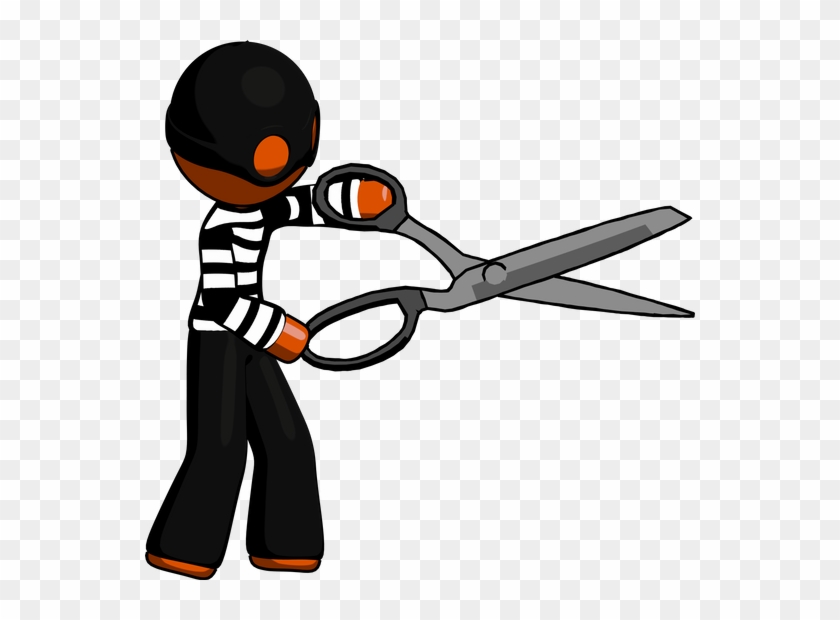 Thief Man Holding Giant Scissors - Thief Man Holding Giant Scissors #1581024