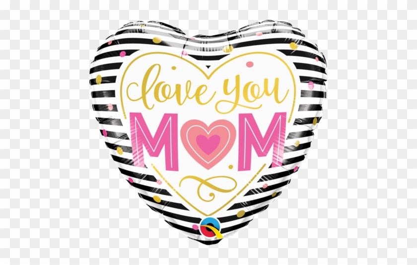Love You Mum Heart Stripes Foil Balloon Q55824 - Love You Mum Heart Stripes Foil Balloon Q55824 #1582035