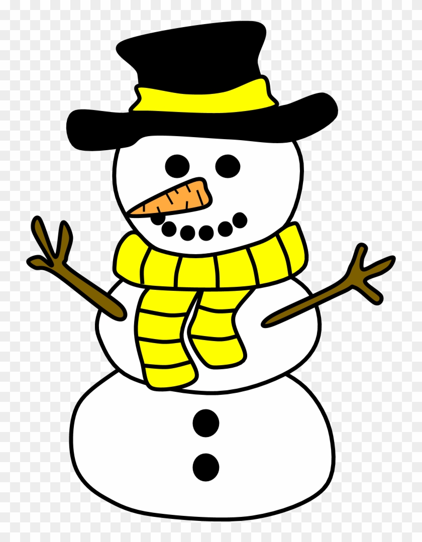 Snowman, Hat, Scarf, Yellow - Snowman, Hat, Scarf, Yellow #1582426