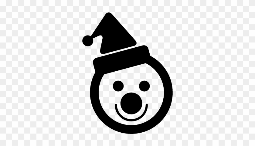 Snowman Head With A Bonnet And A Clown Nose Vector - Snowman Head With A Bonnet And A Clown Nose Vector #1582430