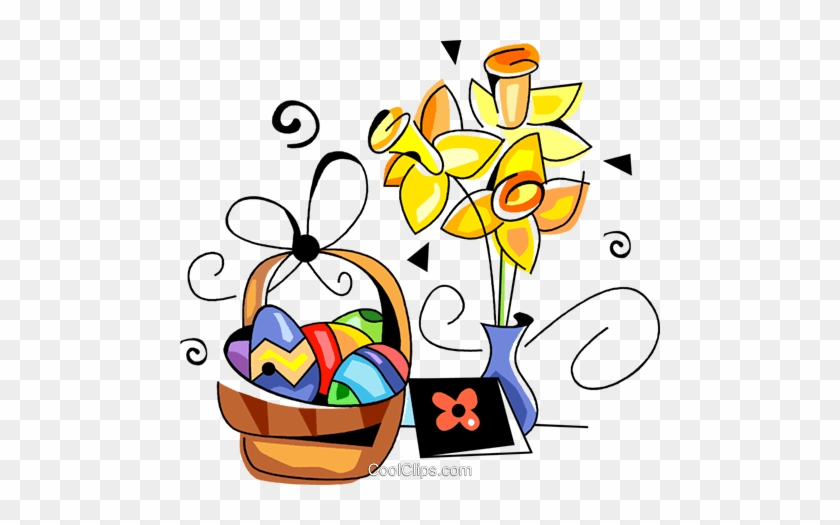 Easter Basket Royalty Free Vector Clip Art Illustration - Easter Basket Royalty Free Vector Clip Art Illustration #1582438