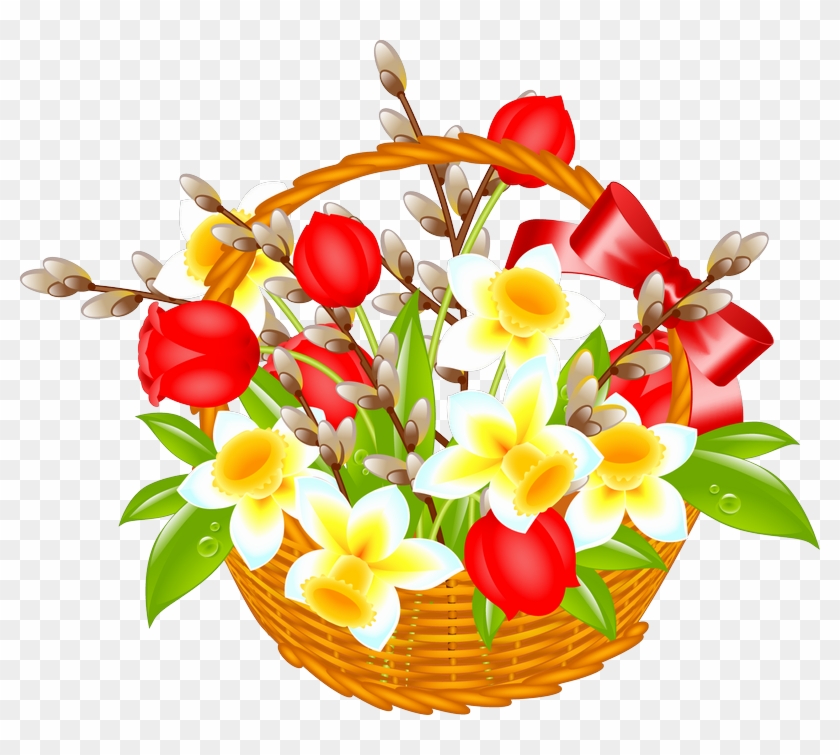 Flower Basket Clip Art - Flower Basket Clip Art #1582439
