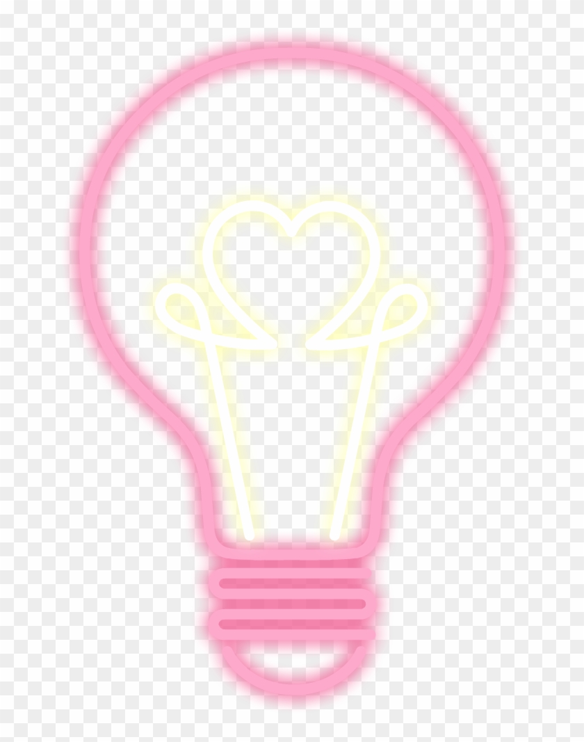 Ftestickers Light Lamp Heart Neon Pink Yellow - Ftestickers Light Lamp Heart Neon Pink Yellow #1582702