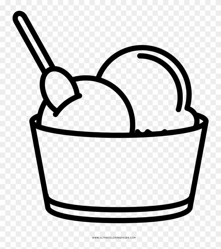 Ice Cream Cup Coloring Page - Ice Cream Cup Coloring Page #1582776