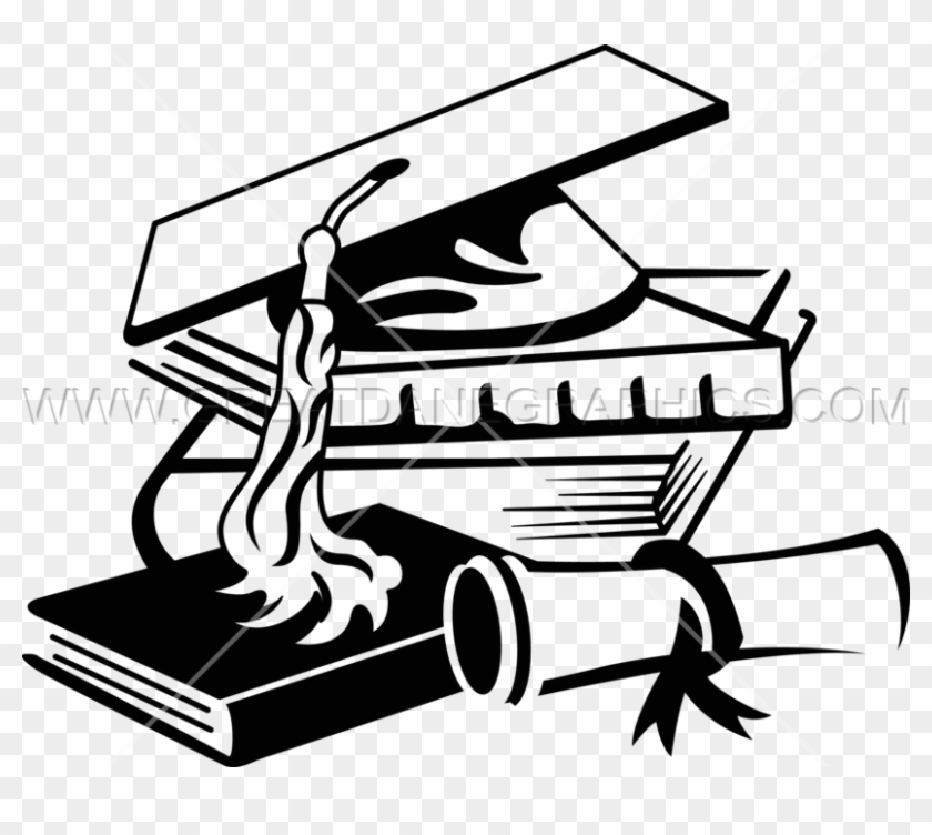 Graduation Cap & Books - Graduation Cap & Books #1582800