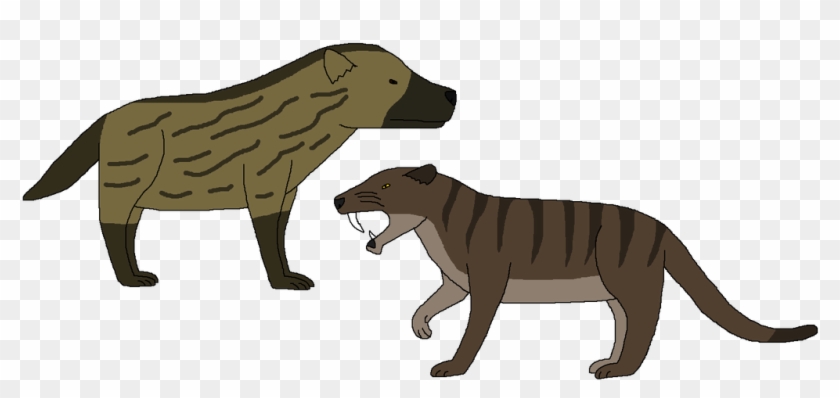 Big Hyena And False-sabertooth By Wildandnaturefan - Big Hyena And False-sabertooth By Wildandnaturefan #1582867