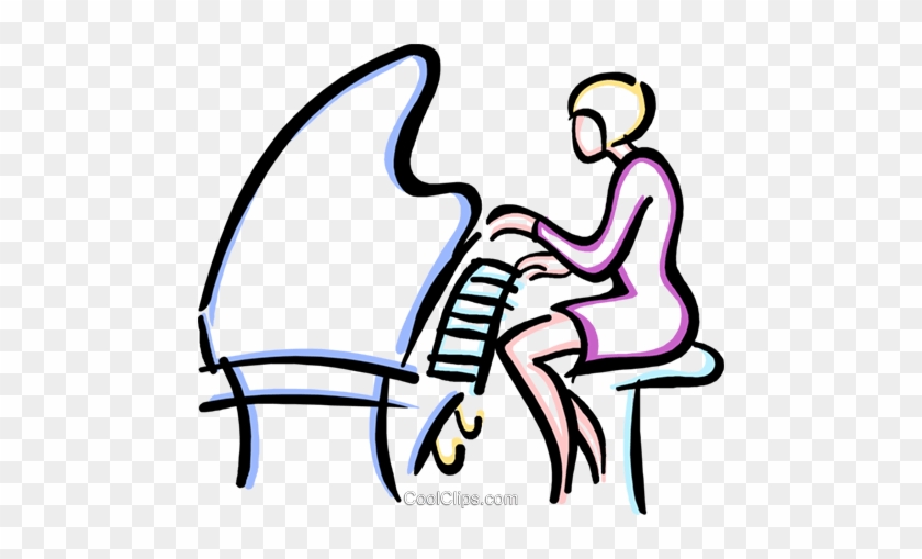 Woman Playing A Piano Royalty Free Vector Clip Art - Woman Playing A Piano Royalty Free Vector Clip Art #1583746