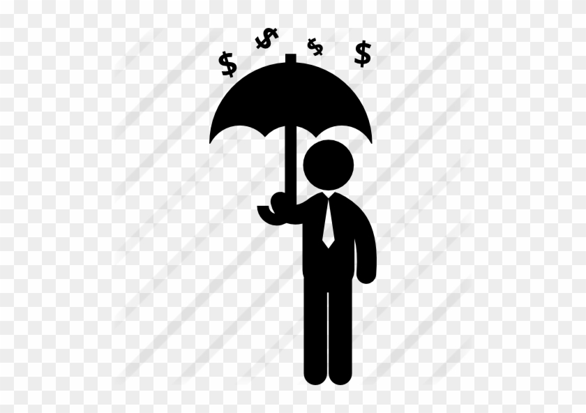 Man Holding An Umbrella Under Dollars Money Rain Free - Man Holding An Umbrella Under Dollars Money Rain Free #1583777