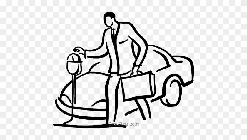 Man Putting Money Into A Parking Meter Royalty Free - Man Putting Money Into A Parking Meter Royalty Free #1583832