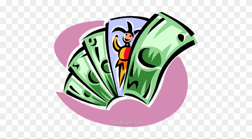 Joker In A Handful Of Money Royalty Free Vector Clip - Joker In A Handful Of Money Royalty Free Vector Clip #1583835