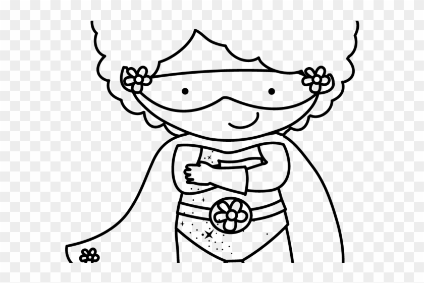 Super Girl Clipart Black And White - Super Girl Clipart Black And White #1584017