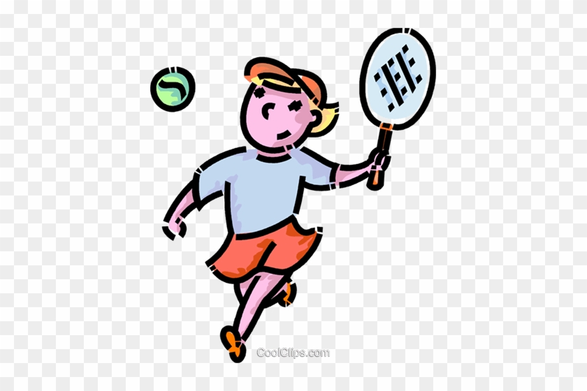 Girl Playing Tennis Royalty Free Vector Clip Art Illustration - Girl Playing Tennis Royalty Free Vector Clip Art Illustration #1584300