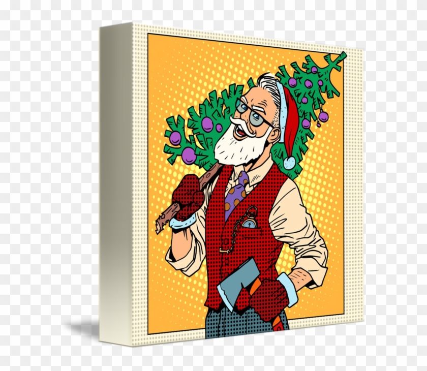 Hipster Santa Claus With Christmas Tree By Valeriy - Hipster Santa Claus With Christmas Tree By Valeriy #1584388