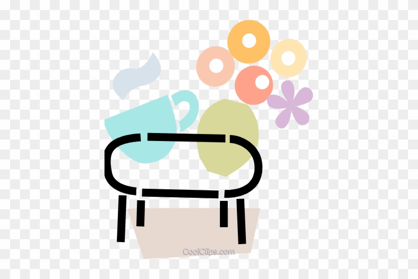 Coffee Table With Flowers And Coffee Royalty Free Vector - Coffee Table With Flowers And Coffee Royalty Free Vector #1584433