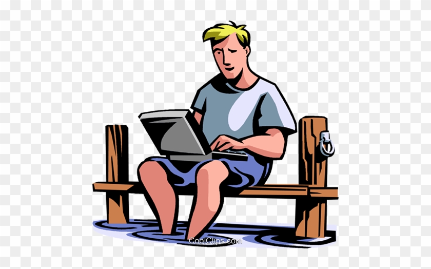 Relaxing On With Laptop Royalty Free Vector - Relaxing On With Laptop Royalty Free Vector #1584693