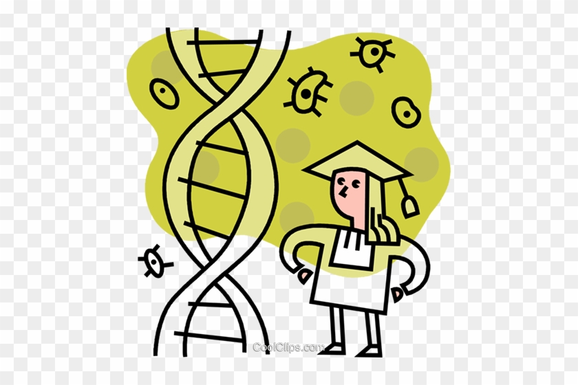 Female Graduate With Dna Strand Royalty Free Vector - Female Graduate With Dna Strand Royalty Free Vector #1584859
