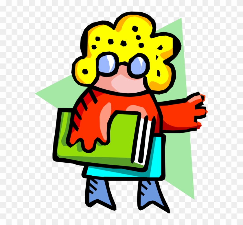 Vector Illustration Of Schoolgirl Female Student At - Vector Illustration Of Schoolgirl Female Student At #1584865