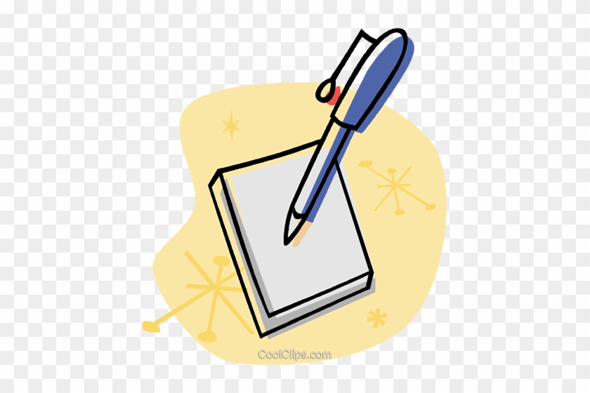 Paper With Pen Royalty Free Vector Clip Art Illustration - Paper With Pen Royalty Free Vector Clip Art Illustration #1585206