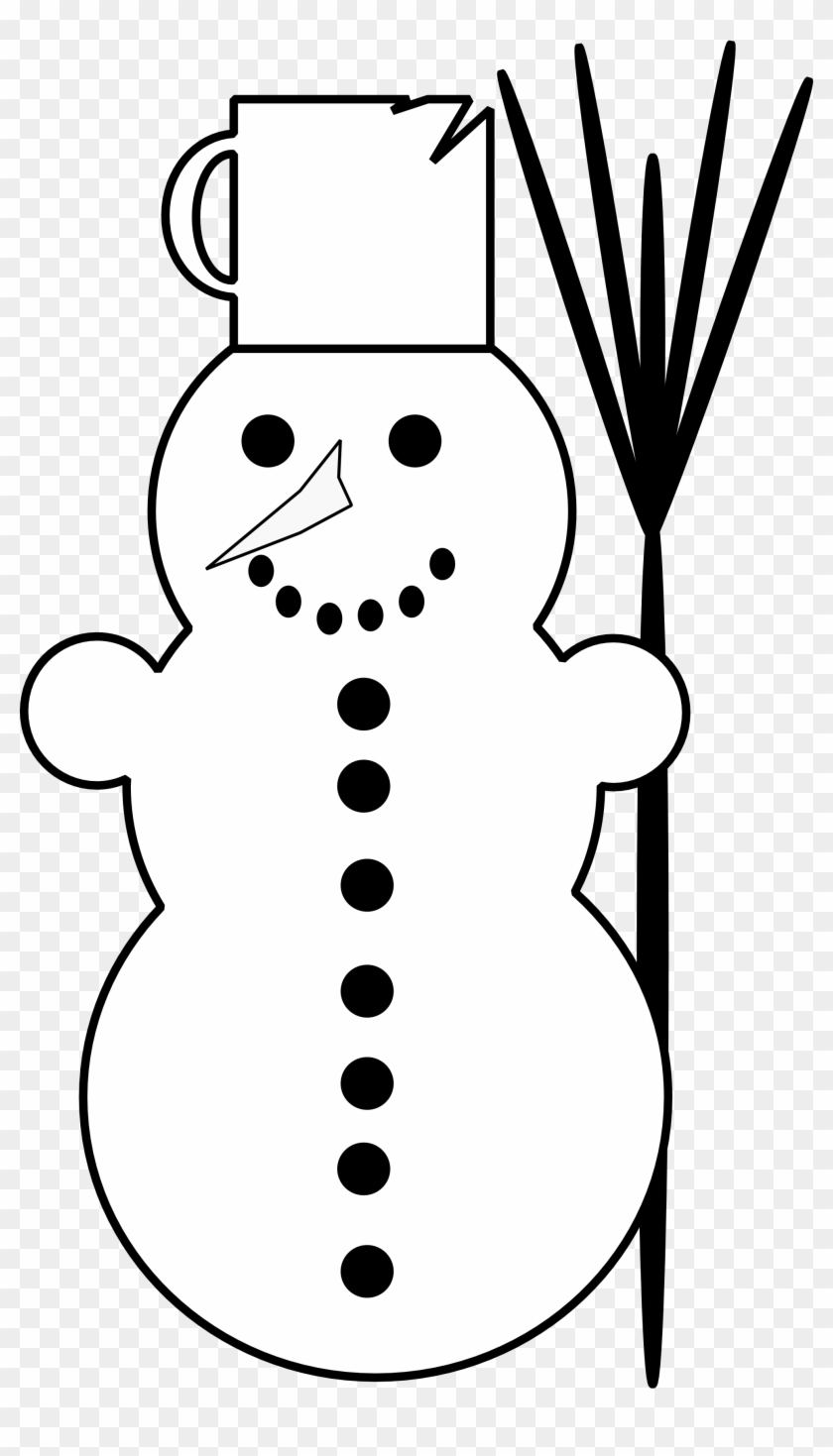 Snowman 2 Black White Line Art Christmas Xmas Coloring - Snowman 2 Black White Line Art Christmas Xmas Coloring #1585471