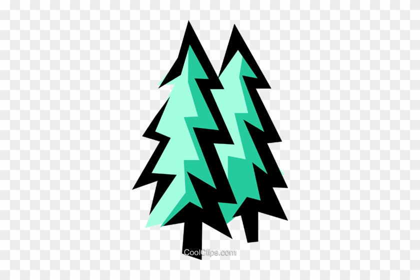 Fir Trees Royalty Free Vector Clip Art Illustration - Fir Trees Royalty Free Vector Clip Art Illustration #1585525