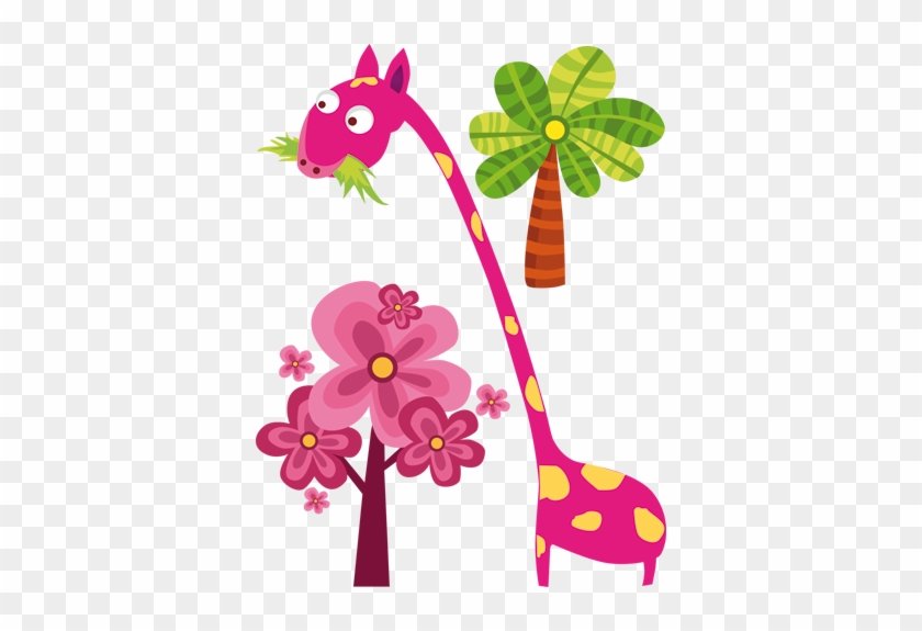 Pink Giraffe Kids Sticker - Pink Giraffe Kids Sticker #1585543