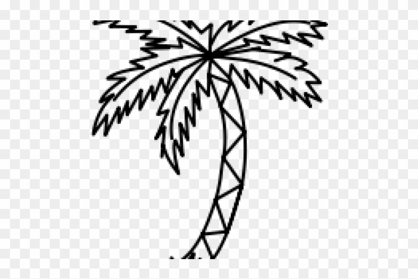 Drawn Palm Tree Line - Drawn Palm Tree Line #1585569