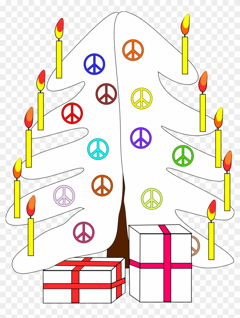 Peace Sign Christmas Tree Clip Art - Peace Sign Christmas Tree Clip Art #1585572
