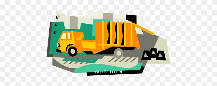 Garbage Truck Royalty Free Vector Clip Art Illustration - Garbage Truck Royalty Free Vector Clip Art Illustration #1585732