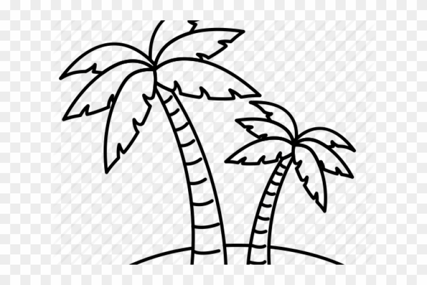Drawn Palm Tree Line - Drawn Palm Tree Line #1586163