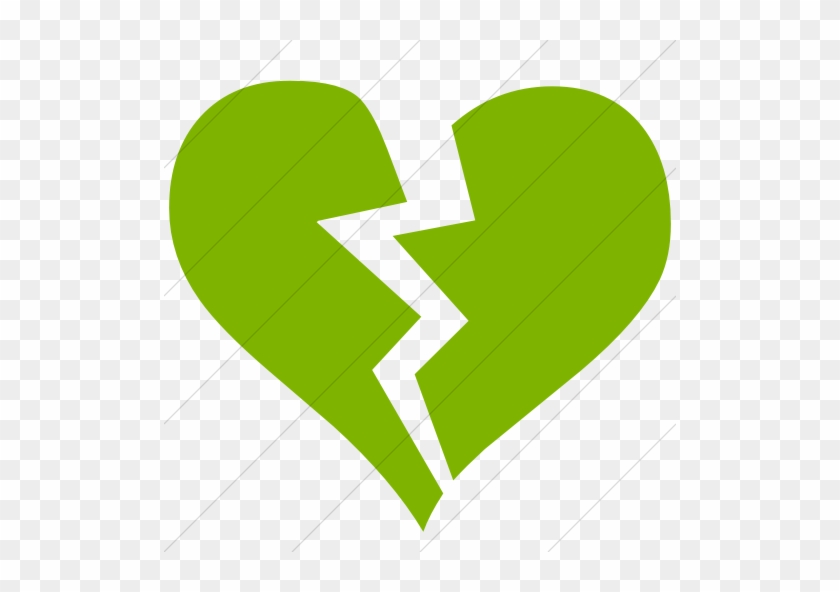 Classica Broken Heart Icon Simple Green - Classica Broken Heart Icon Simple Green #1586401