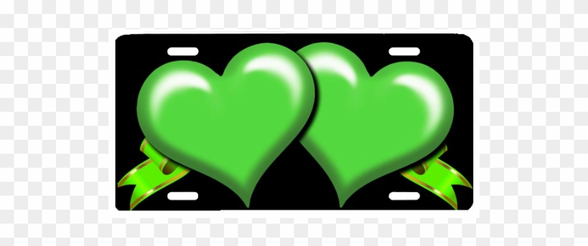 Green Hearts With Ribbons - Green Hearts With Ribbons #1586414