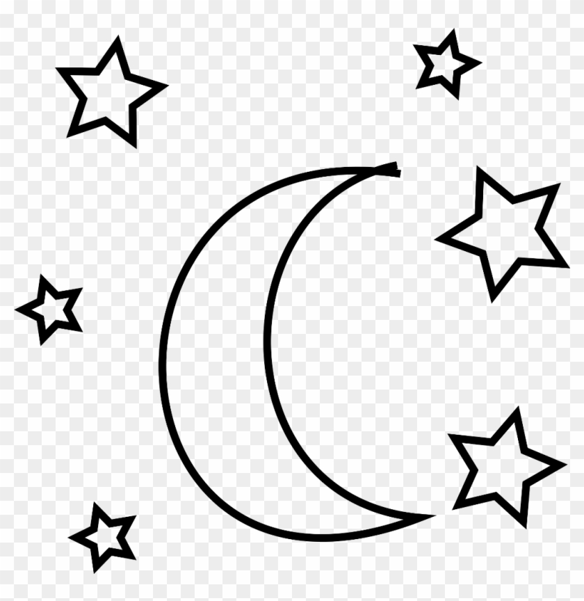 Ftestickers Moon Stars Blackandwhite Doodle - Ftestickers Moon Stars Blackandwhite Doodle #1586420