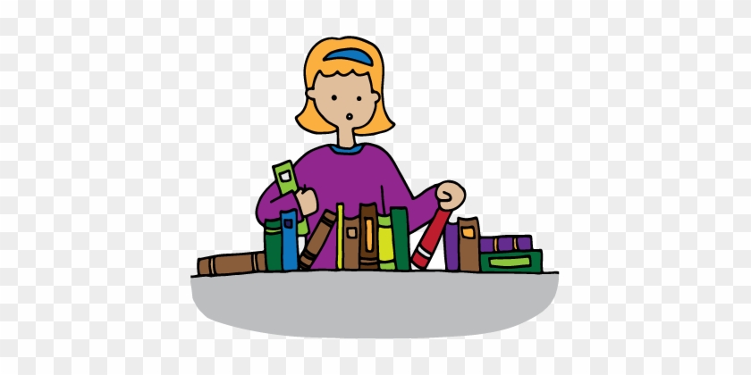A Child Searches Through Some Unsorted Books On A Shelf - A Child Searches Through Some Unsorted Books On A Shelf #1586652