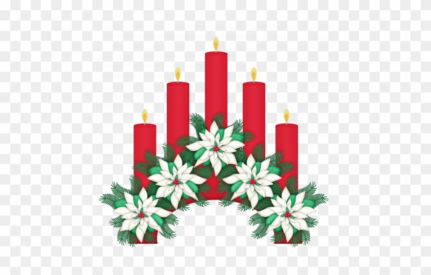 Candle Bridge With Poinsettias Graphic By Tina Shaw - Candle Bridge With Poinsettias Graphic By Tina Shaw #1586690