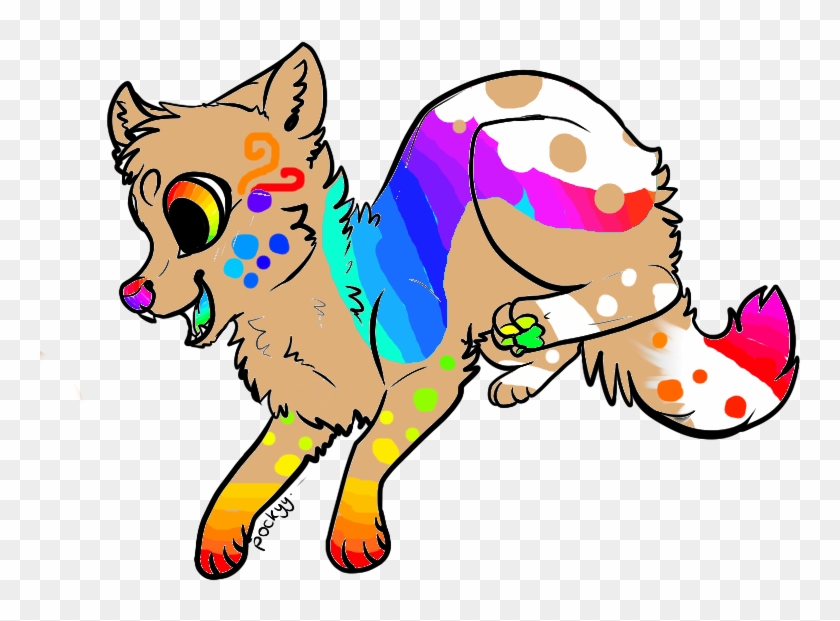 Cute Rainbow Wolf Adobt - Cute Rainbow Wolf Adobt #1586763