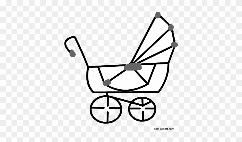 Black And White Baby Carriage Free Clipart - Black And White Baby Carriage Free Clipart #1586831