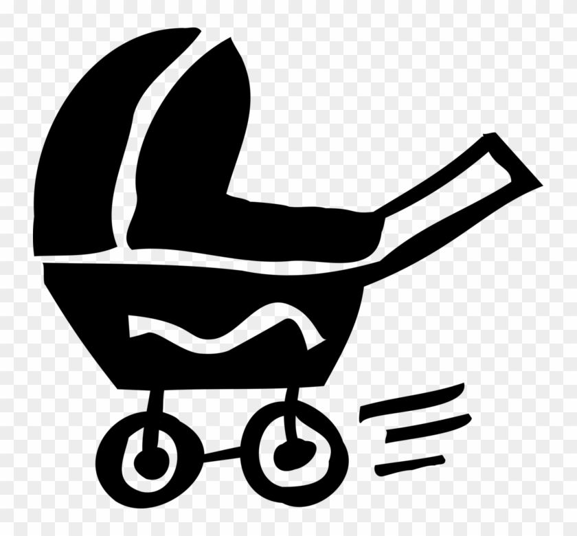 Vector Illustration Of Newborn Infant Baby Pram Stroller - Vector Illustration Of Newborn Infant Baby Pram Stroller #1586839