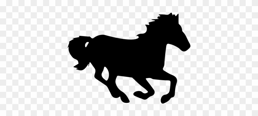 Horse In Running Motion Silhouette Vector - Horse In Running Motion Silhouette Vector #1586948