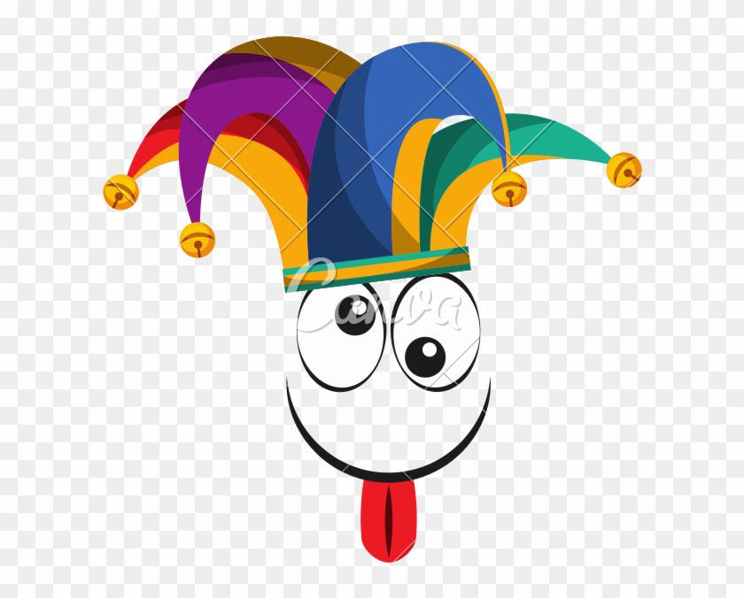 Crazy Face With Harlequin Hat Icon - Crazy Face With Harlequin Hat Icon #1587020