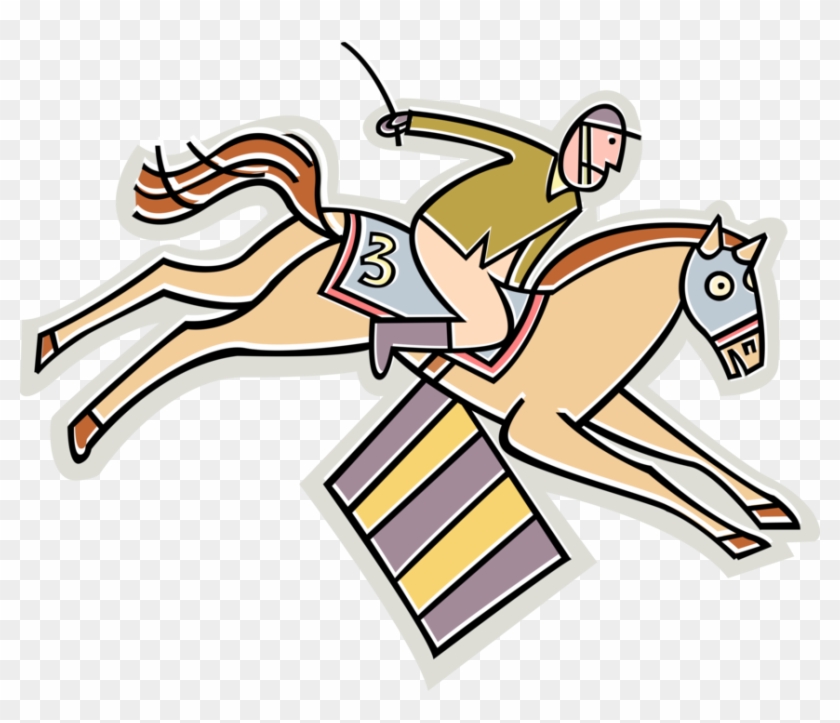 Vector Illustration Of Equestrian Horse And Jockey - Vector Illustration Of Equestrian Horse And Jockey #1587129