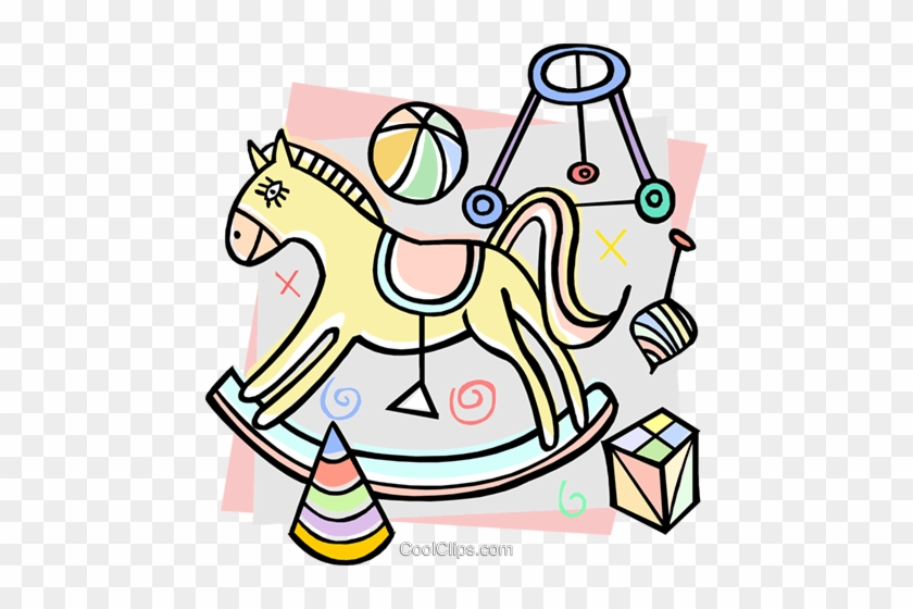 Child's Rocking Horse With Play Toys Royalty Free Vector - Child's Rocking Horse With Play Toys Royalty Free Vector #1587205