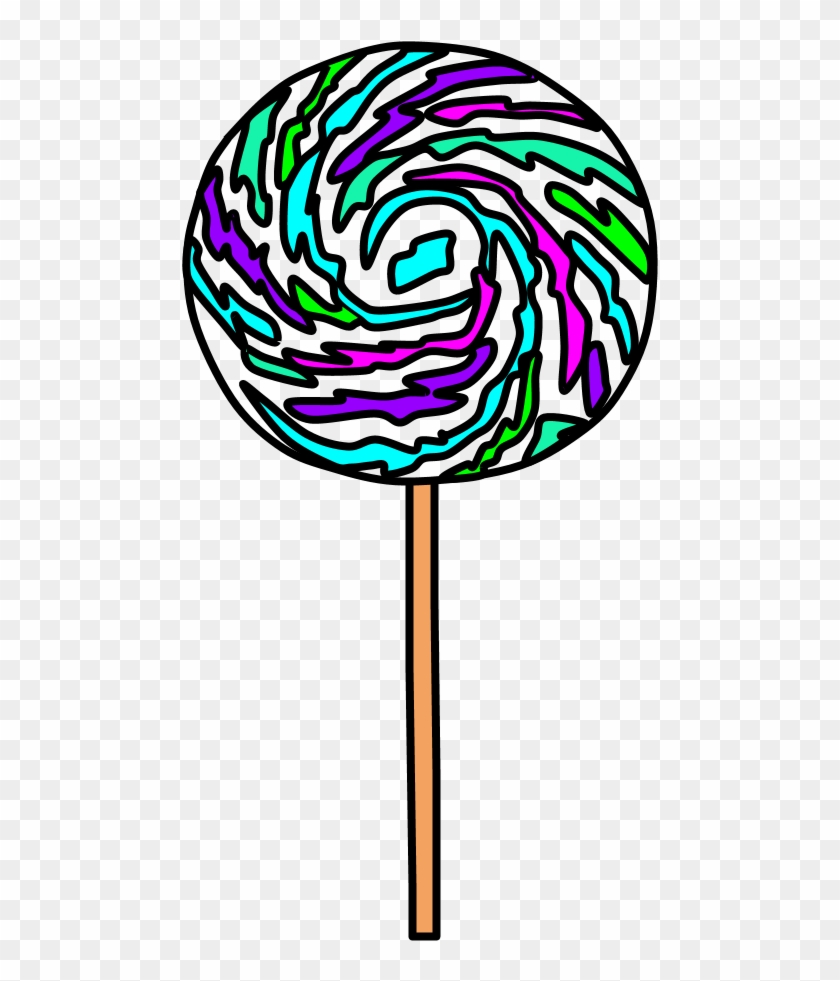 Lollipop, Large, Swirl, Bright Blue, Bright Green, - Lollipop, Large, Swirl, Bright Blue, Bright Green, #1587410