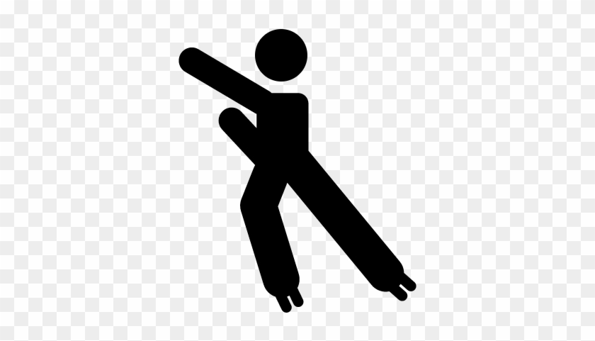 Individual Skiing Silhouette Vector - Individual Skiing Silhouette Vector #1588120