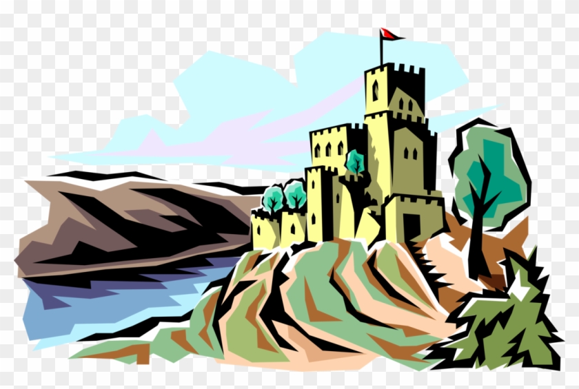 Vector Illustration Of Medieval Castle Fortification - Vector Illustration Of Medieval Castle Fortification #1588140