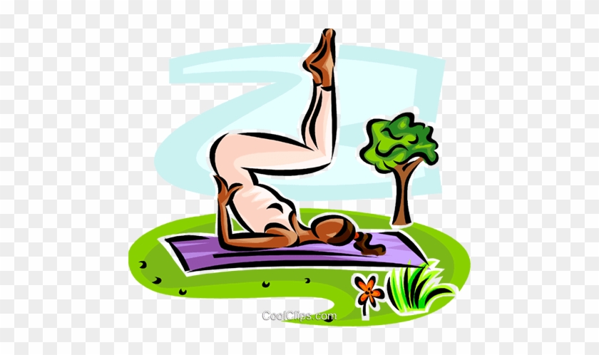 Woman Doing Yoga Royalty Free Vector Clip Art Illustration - Woman Doing Yoga Royalty Free Vector Clip Art Illustration #1588554