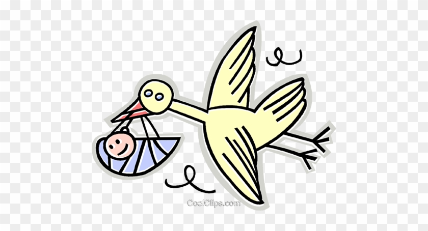 Stork With A Baby Royalty Free Vector Clip Art Illustration - New Born Png #1588751