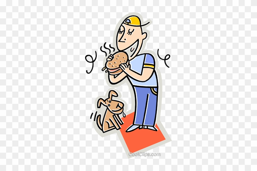 Boy Eating A Hamburger Royalty Free Vector Clip Art - Menino Comendo Hamburguer Png #1589026