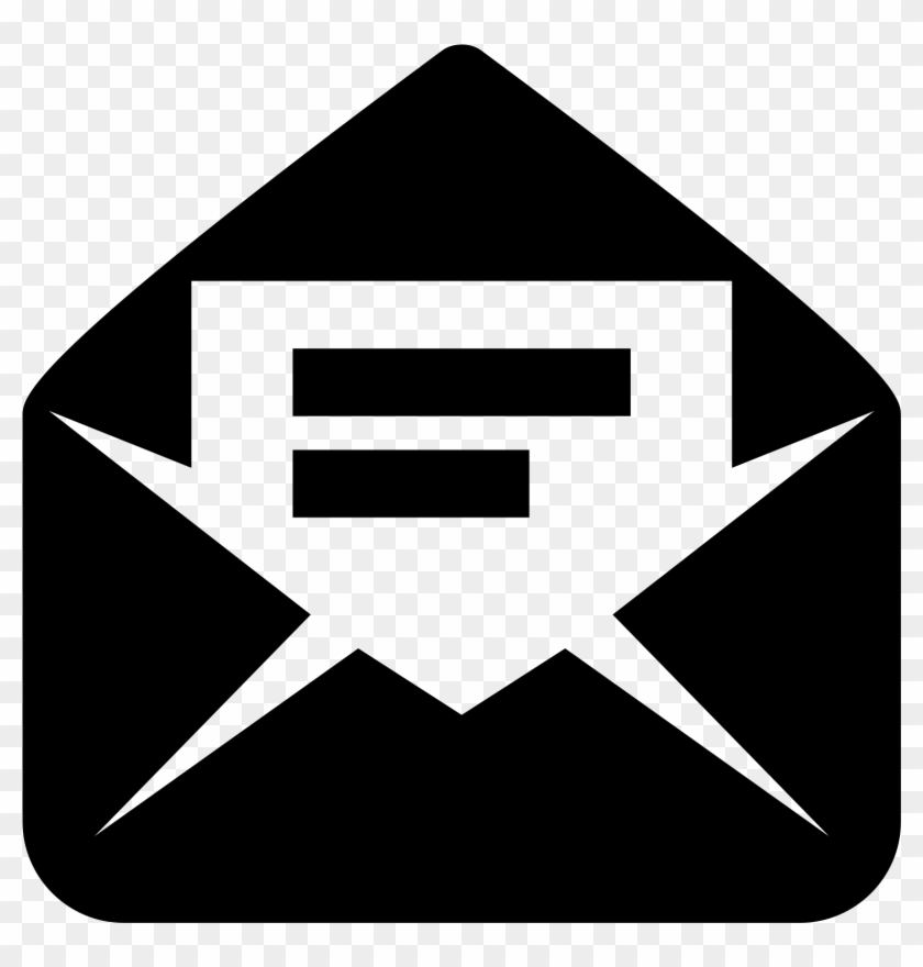 Open Envelope Icon - Email Png Icon Black #1589056