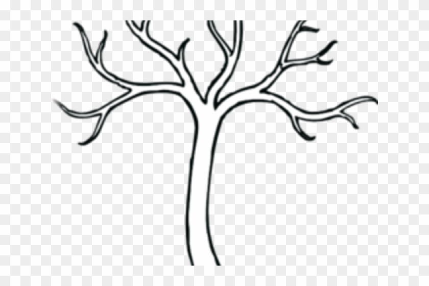 Barren Clipart Silhouette Tree - Outline Of A Tree Without Leaves #1589165