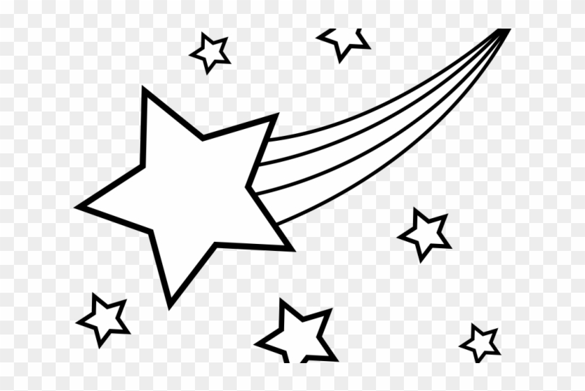 Falling Stars Clipart Black And White - Estrella Fugaz Para Colorear #1589267